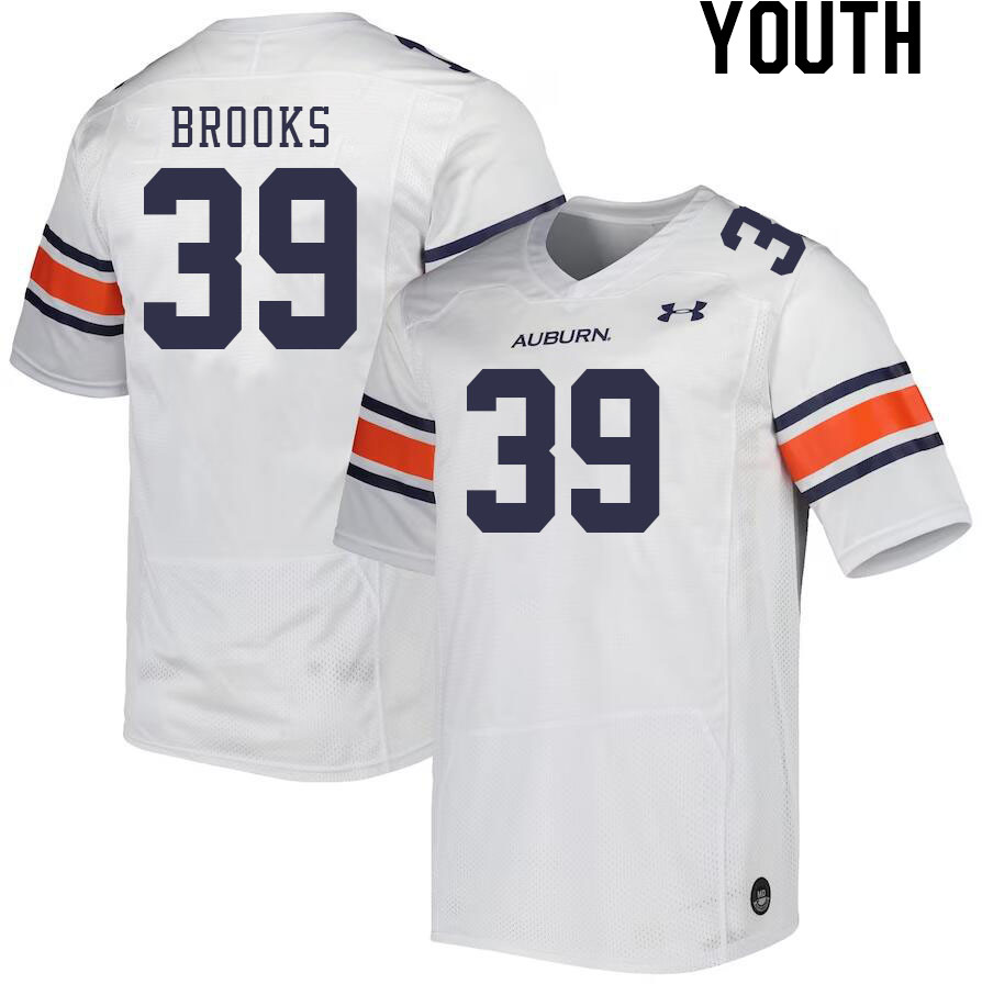 Youth #39 Dylan Brooks Auburn Tigers College Football Jerseys Stitched-White - Click Image to Close